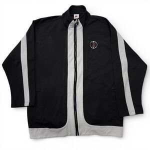 Nike Vintage Basketball Track Jacket Mens Large Black White Colorblock Full Zip